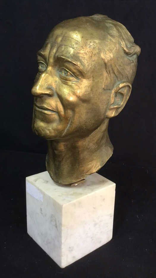 Signed Gold Patinaed Bronze Bust On Marble (1 of 8)