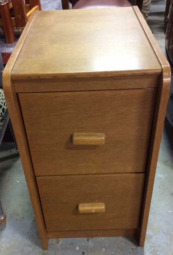 Two Drawer Wood File Cabinet (1 of 8)