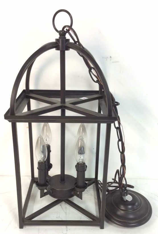 Wrought Iron Bird Cage Style Chandelier (1 of 8)