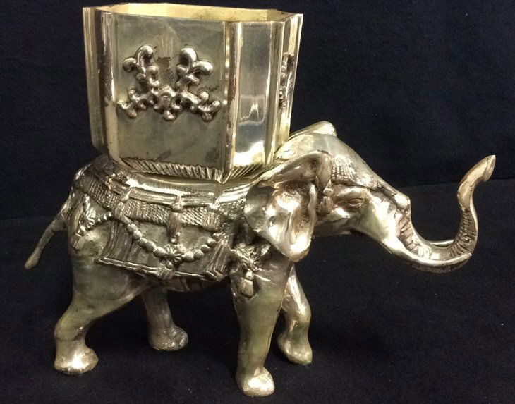 Heavy Silver Plate Elephant Center Piece Bowl (1 of 10)