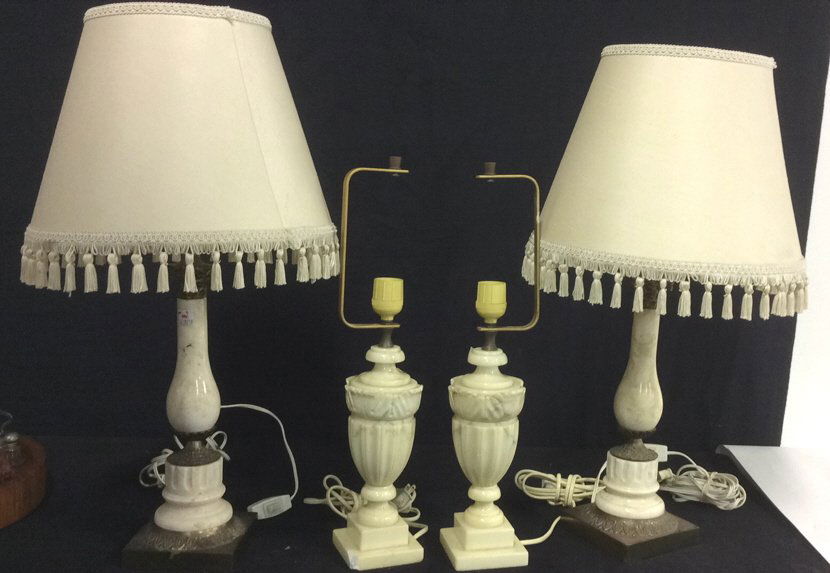 2 Pairs Alabaster & Marble Lamps (1 of 9)