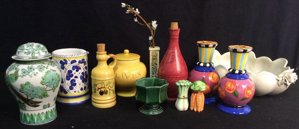 Pottery Group Lot Asian, Vintage, Italy, Portugal (1 of 10)