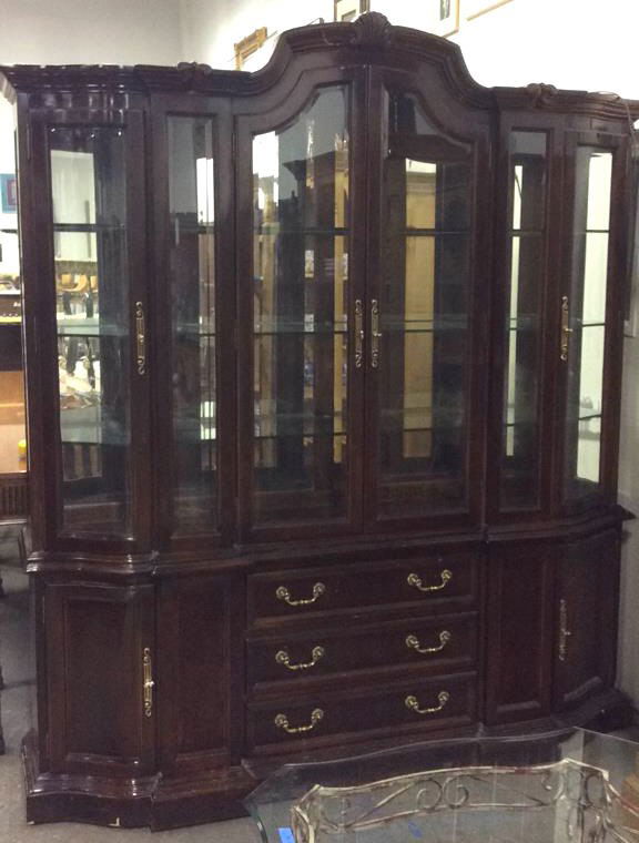 Four Door Mahogany Beveled Glass China Cabinet (1 of 9)