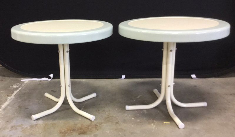 Pair Of Round Terrace Tables (1 of 8)