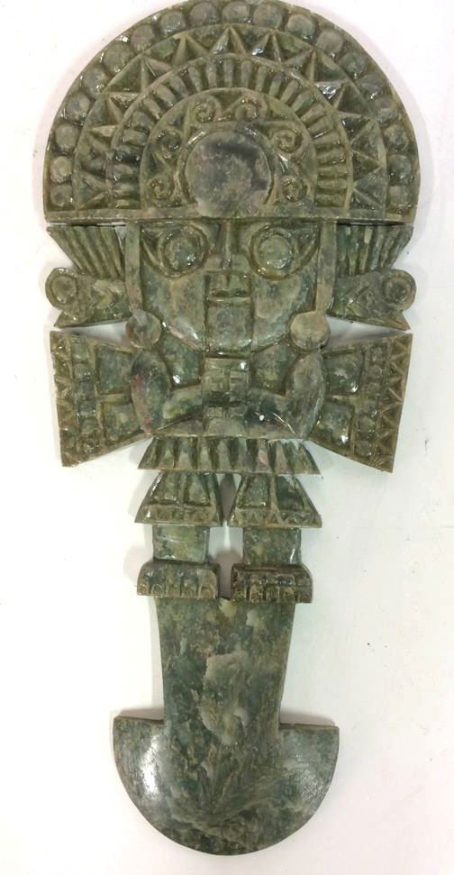 Carved Green Stone Totem Figure (1 of 8)