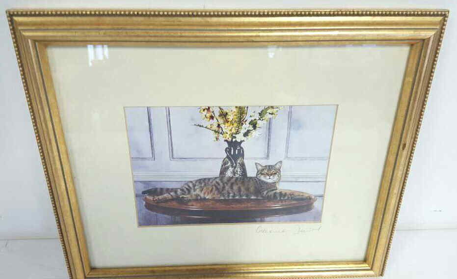 Signed Print Of A Cat On A Table (1 of 4)