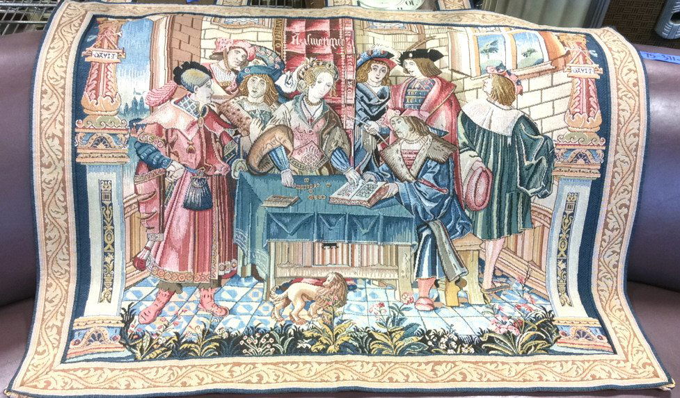 Medieval Scene Petit Point Wall Tapestry (1 of 10)