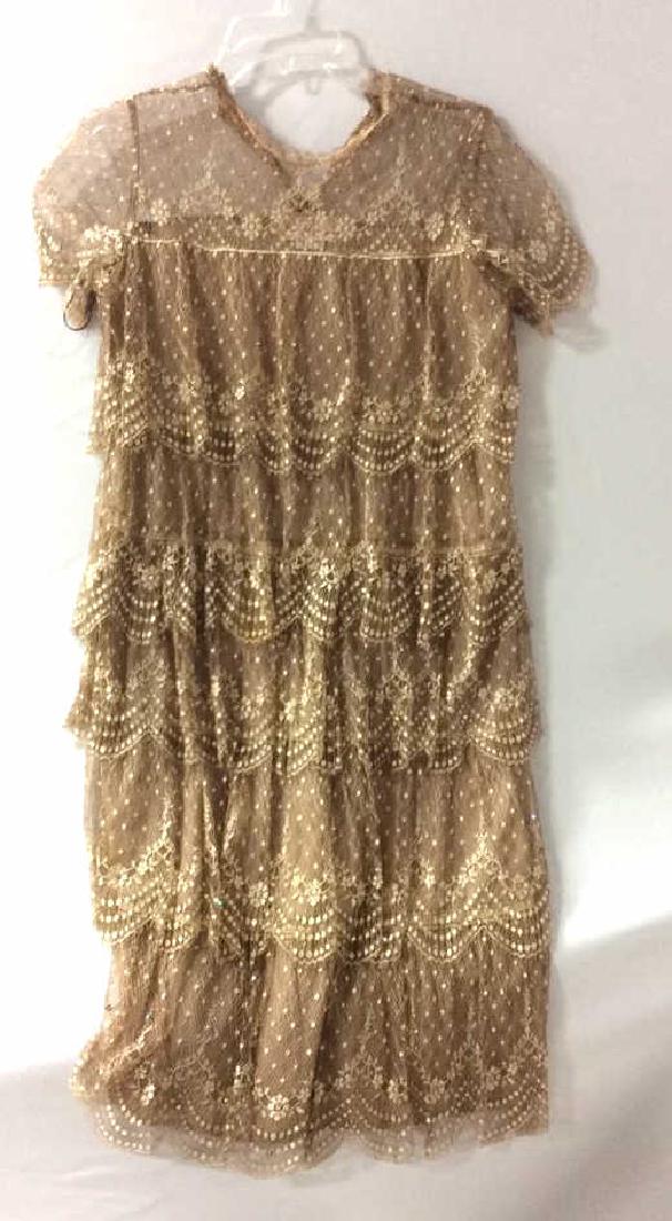 Paint Age Sequin Lace Flapper Style Dress: Labeled for size 10 Rina Di Montella, dry clean only
