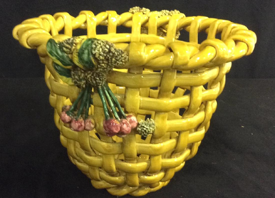 Italian Majolica Weave Ceramic Basket (1 of 10)