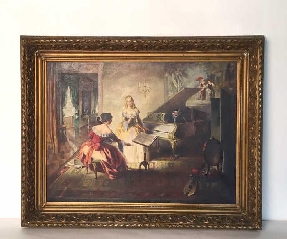 A. SHAPIRO Large Oil Painting & Gilt Frame (1 of 11)