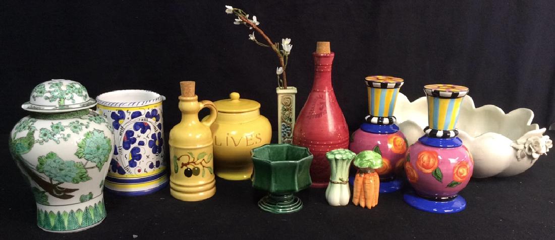 Pottery Group Lot Asian, Vintage, Italy, Portugal (1 of 10)