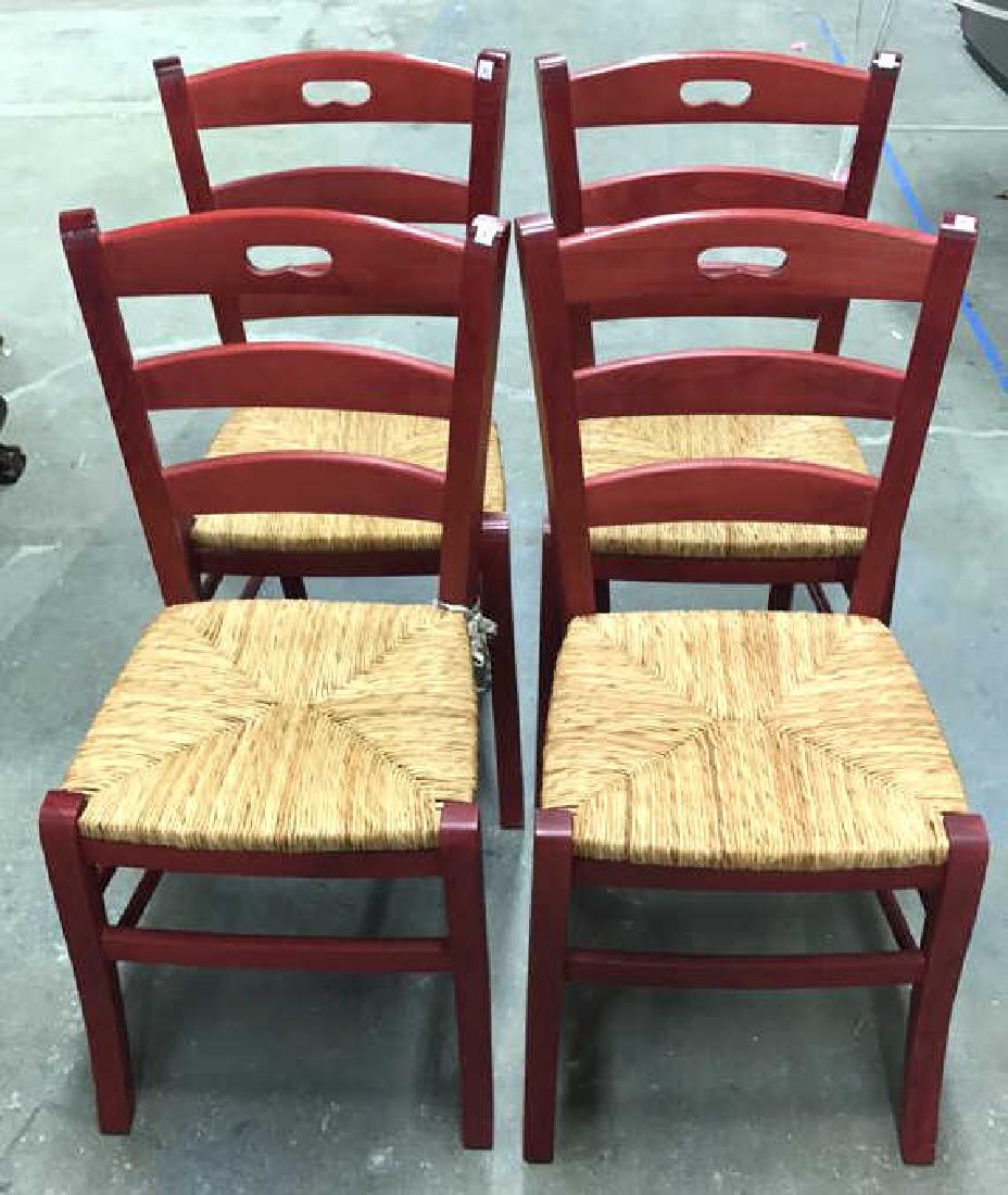 4 Piece Set Red Country Style Side Chairs (1 of 8)