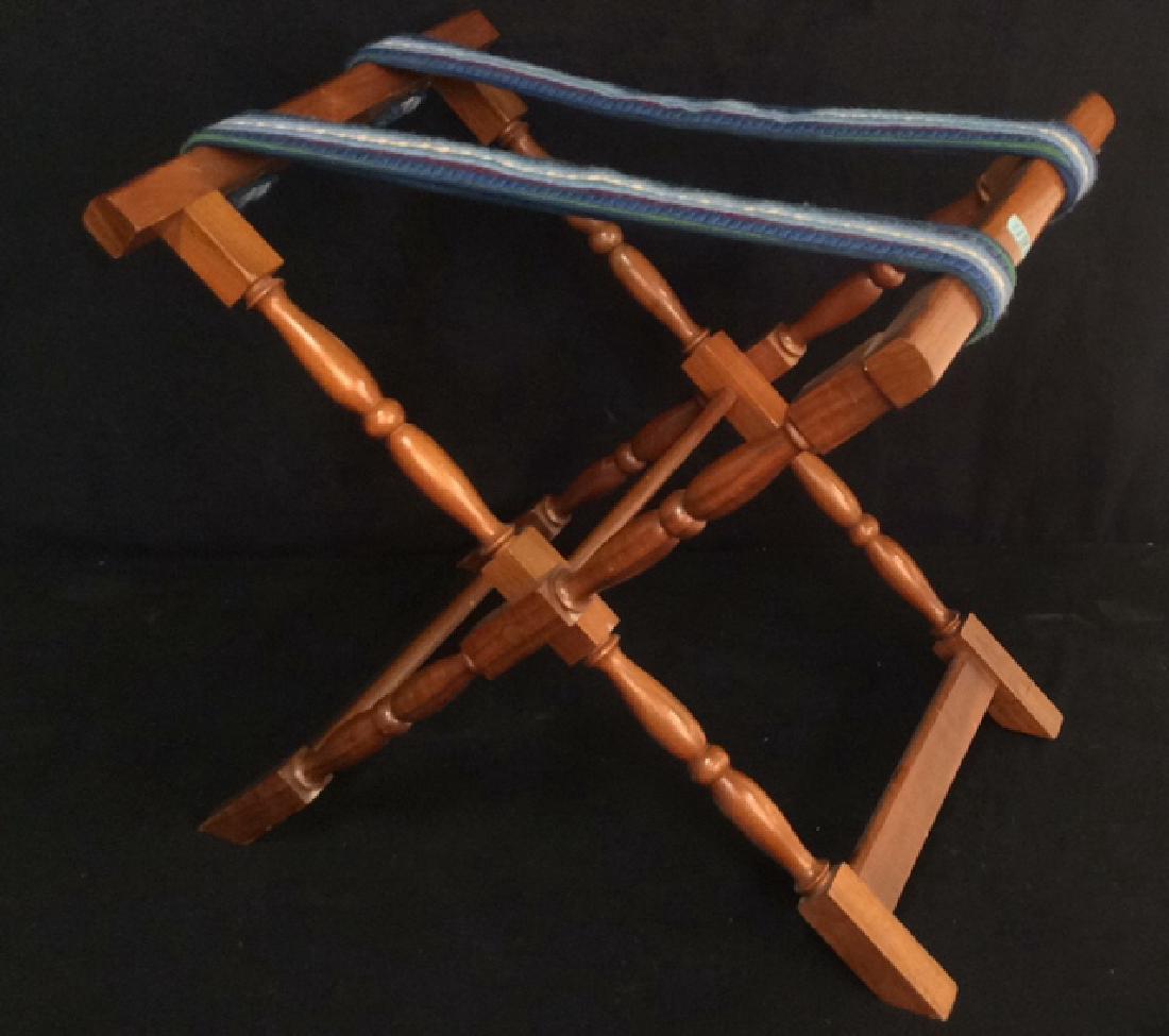 Vintage Folding Luggage Rack Carved Folding luggage (1 of 8)