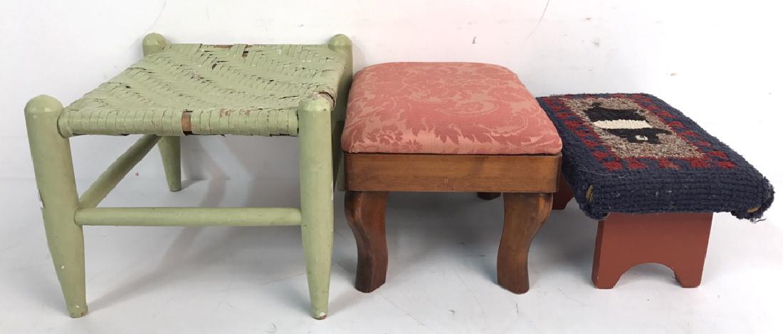 3 Vintage Foot Stools 3 Vintage Foot Stools, lot (1 of 8)