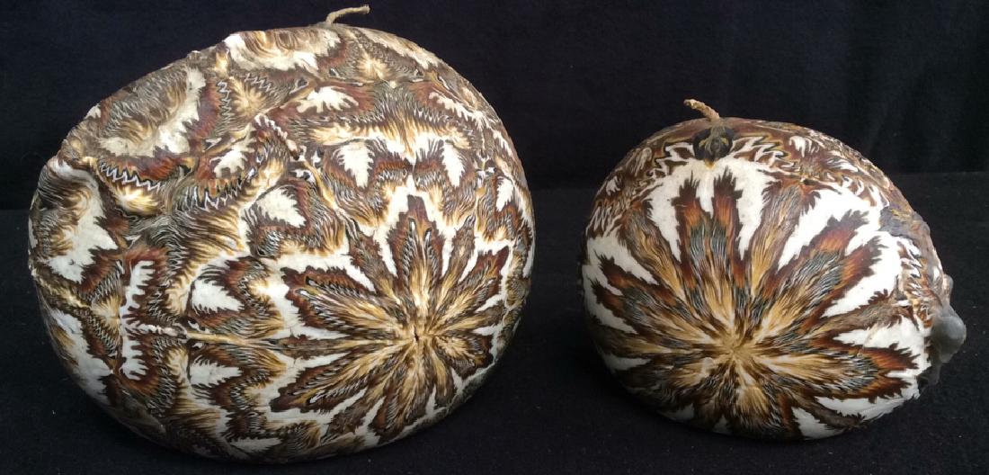 Pair Round Bohemian Kaleidoscope Candles Tallest: Tallest measures app 7.5 inch diameter by 6 inches ht