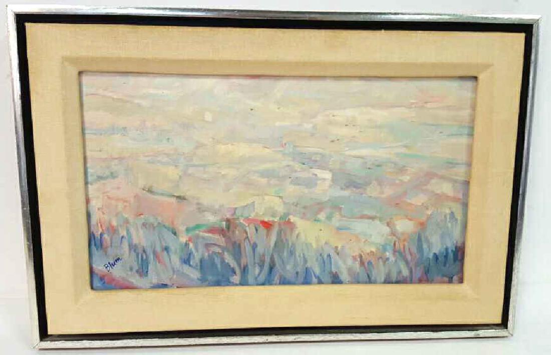 Signed Blum Painting Abstract on Cavas Signed Blum (1 of 8)