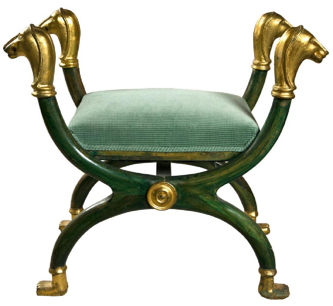 Egyptian Revival Style Painted Bench (1 of 9)