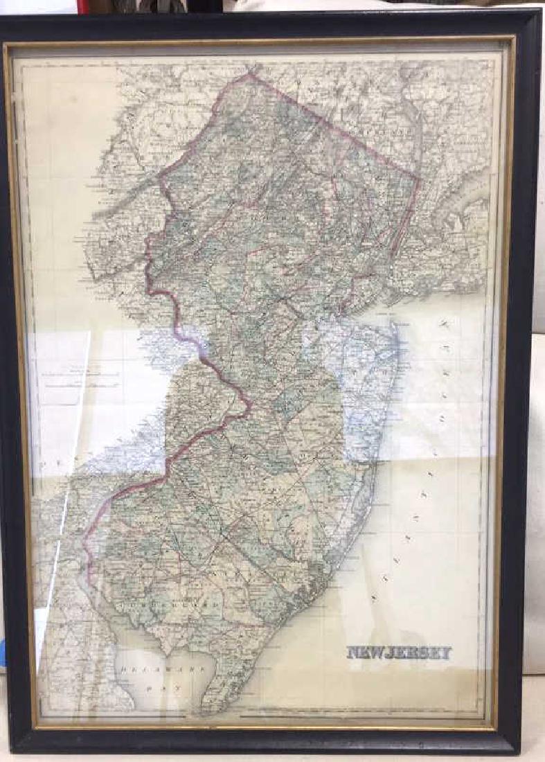 Vintage Framed Map of New Jersey (1 of 12)