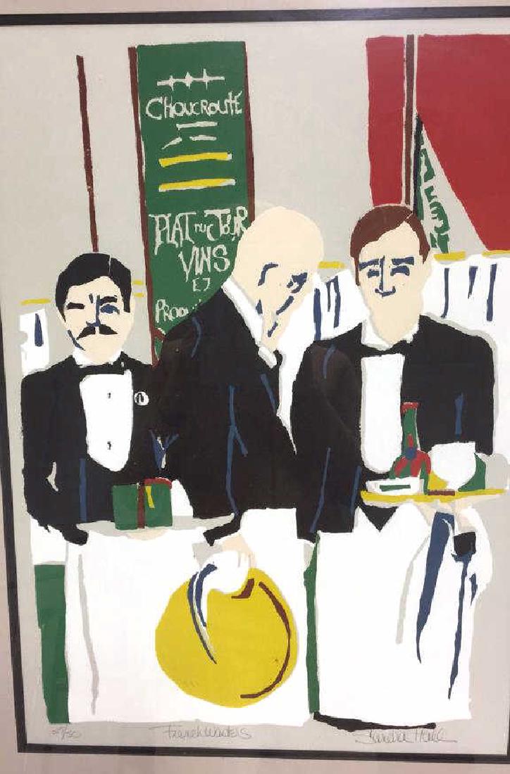 "French Waiters" Lithograph By Sandra Hall (1 of 7)