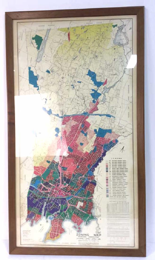 Framed Zoning Map Of Stamford Connecticut (1 of 9)