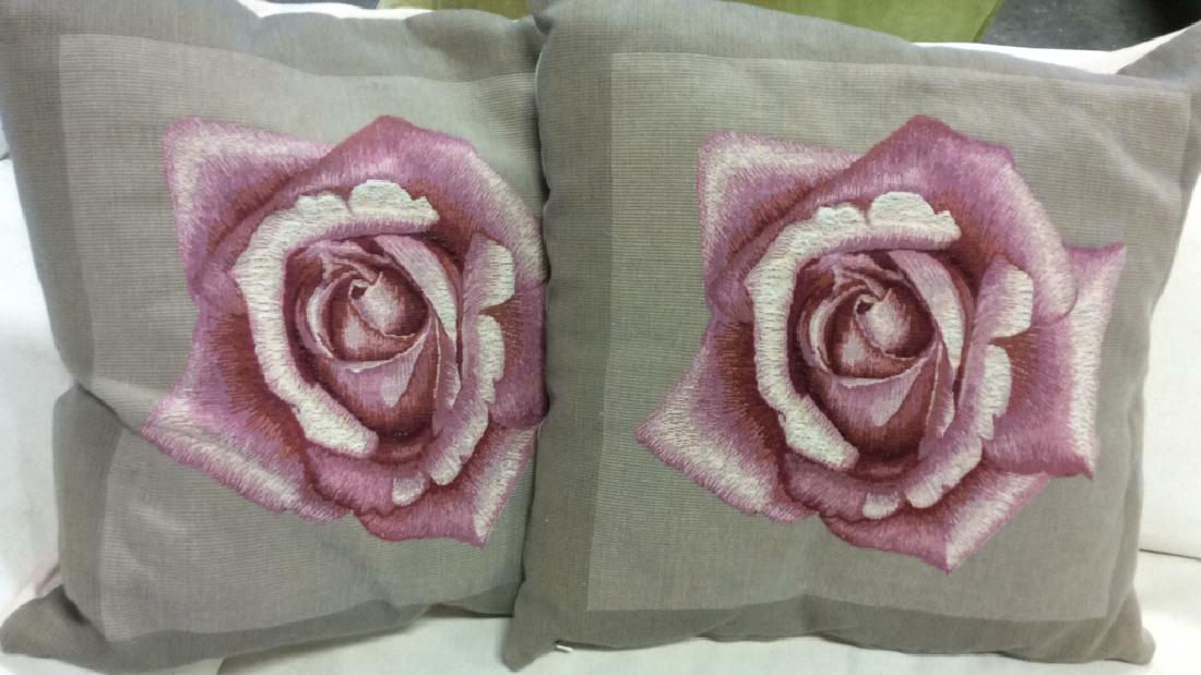 2 Throw Pillows With Rose Design (1 of 9)