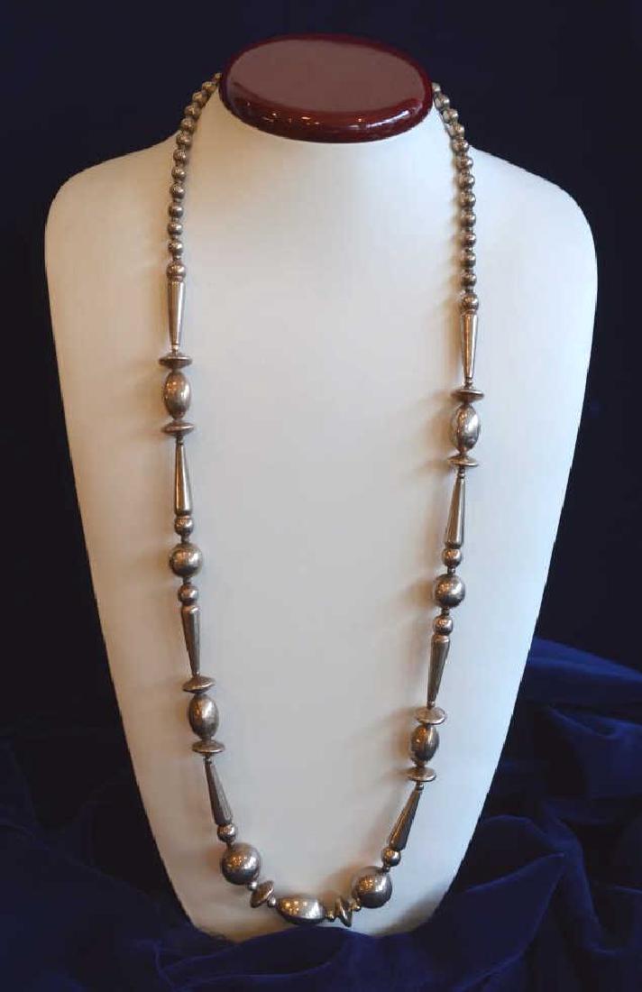 Vintage 1940's Sterling Silver Bead Necklace (1 of 5)