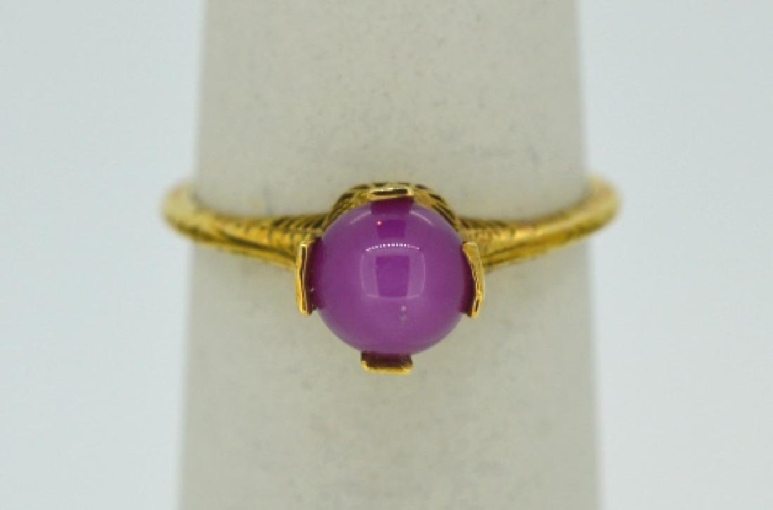10K Yellow Gold Pink Star Sapphire Ring Size 6 1/4 (1 of 4)