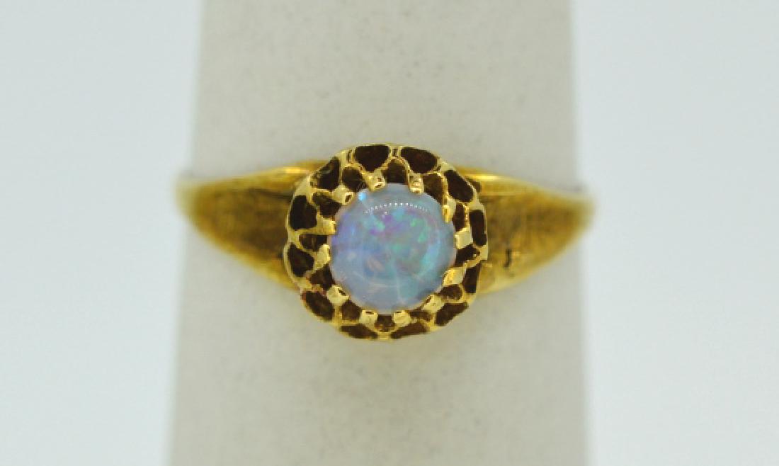 10K Yellow Gold Vintage Look Opal Ring Size 3 1/2 (1 of 5)