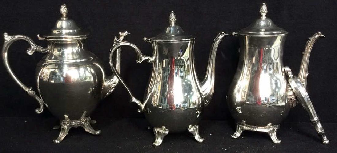 3 Footed lidded SP Coffee Pots (1 of 9)