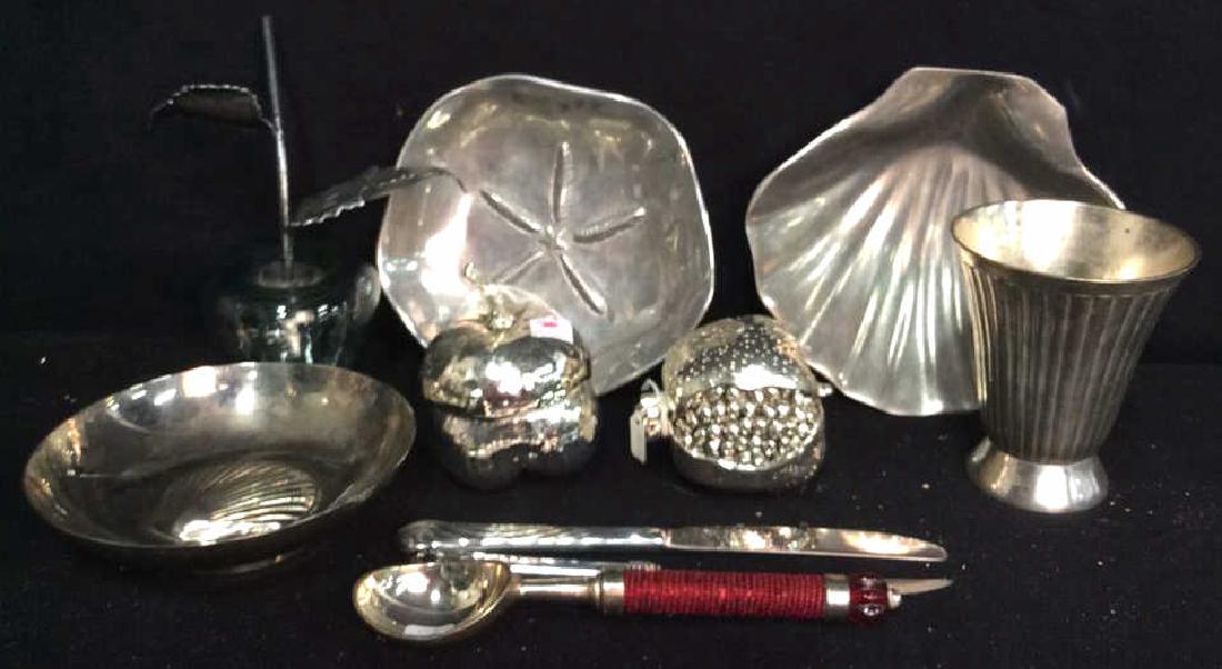 Group Lot Mariposa Silver Plate Table Top (1 of 10)