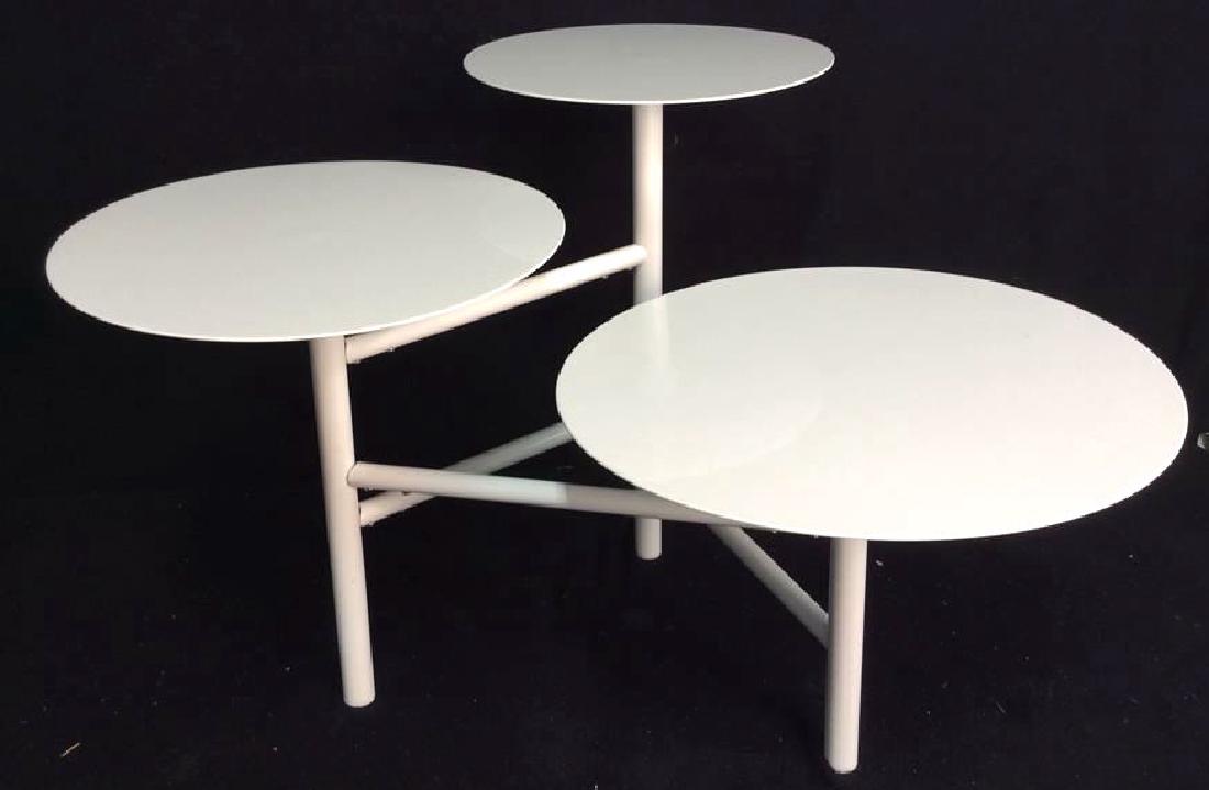 West Elm 3 Tiered Mod White Metal Table (1 of 8)