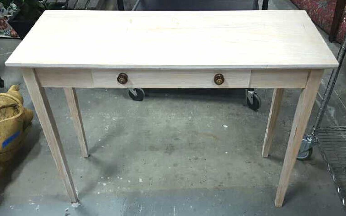 Painted White & Gold Wooden Side Table (1 of 7)