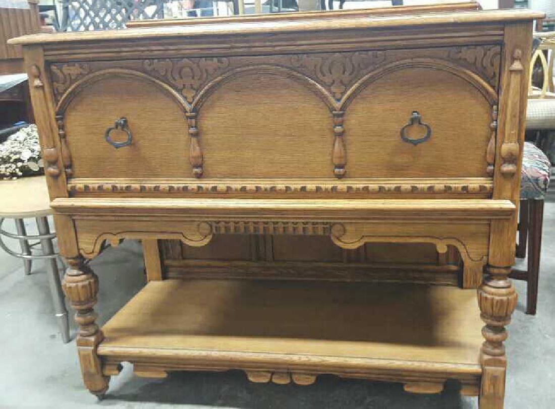 Carved Oak Console Table (1 of 7)