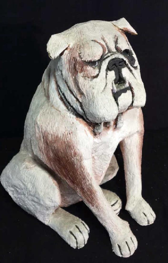 Folk Art Paper Mache Bulldog Folk Art Bulldog made from (1 of 8)