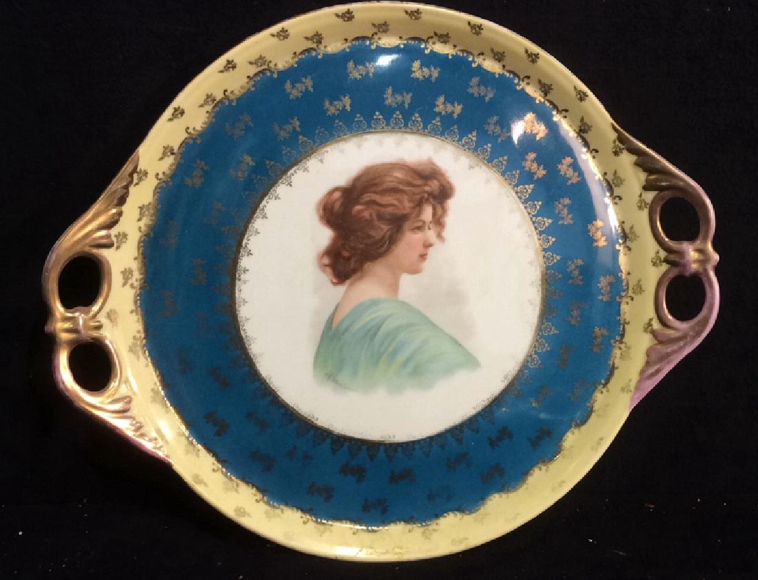 Antique Painted Pierced Platter Marked for Victoria (1 of 7)