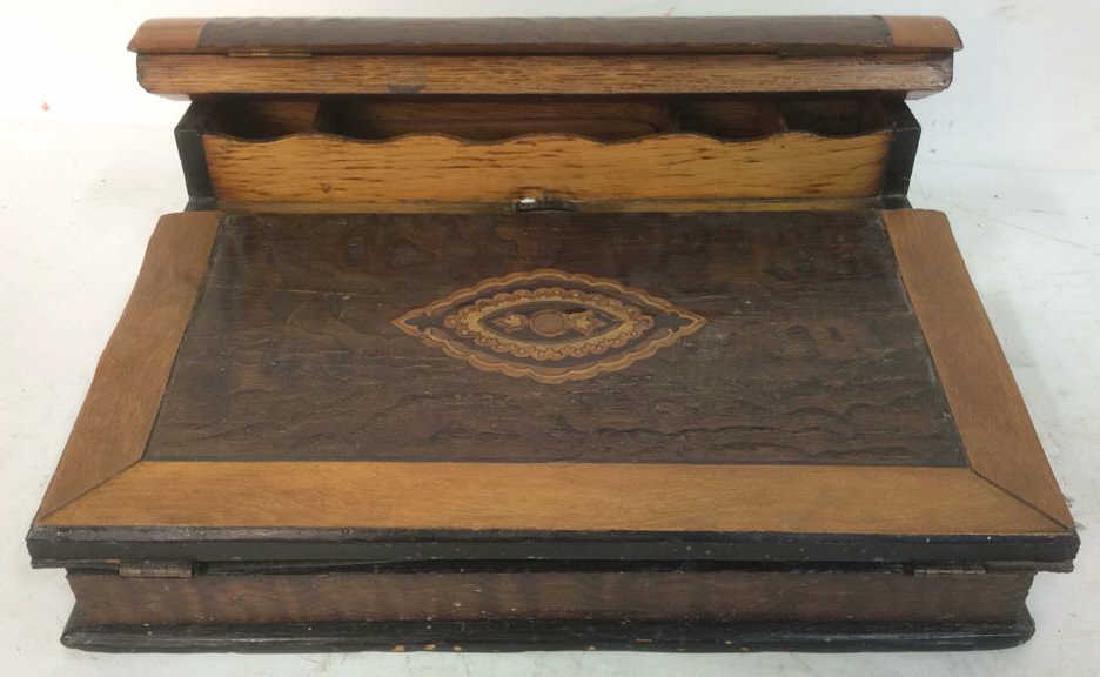 Antique Carved Inlaid Travel Writing Desk Antique (1 of 10)