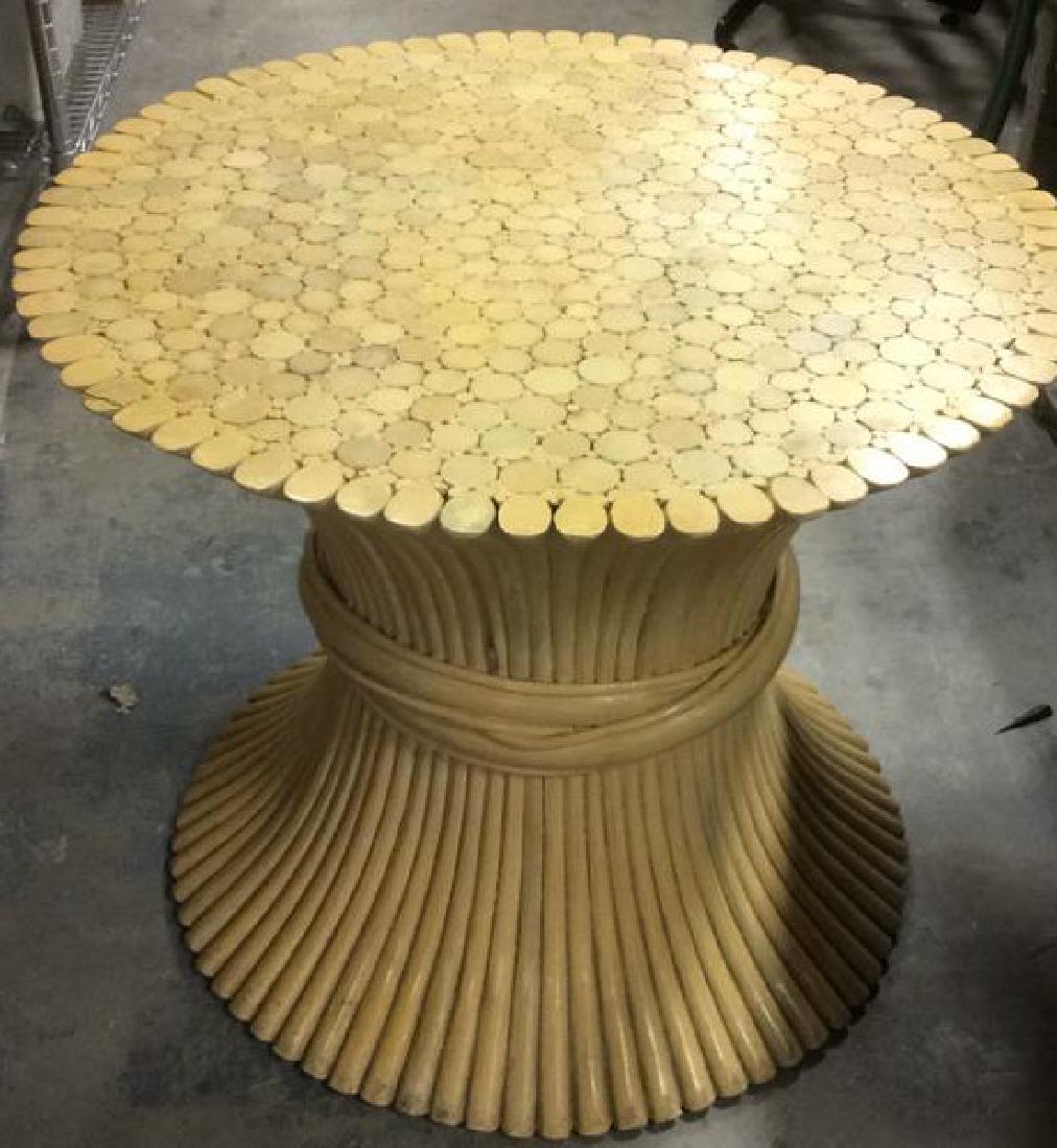 Vintage Bundle of Wheat table Wood painted and gloss (1 of 10)