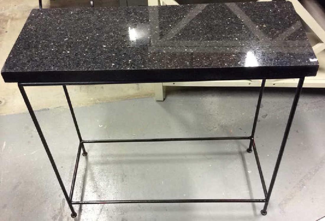 Vintage Iron and granite side table (1 of 7)