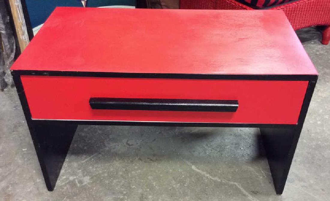 Mid Painted Red Black Low Table (1 of 8)