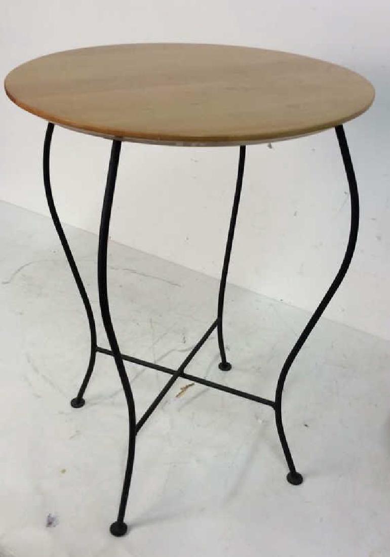 Round Wood And Metal End Table (1 of 7)