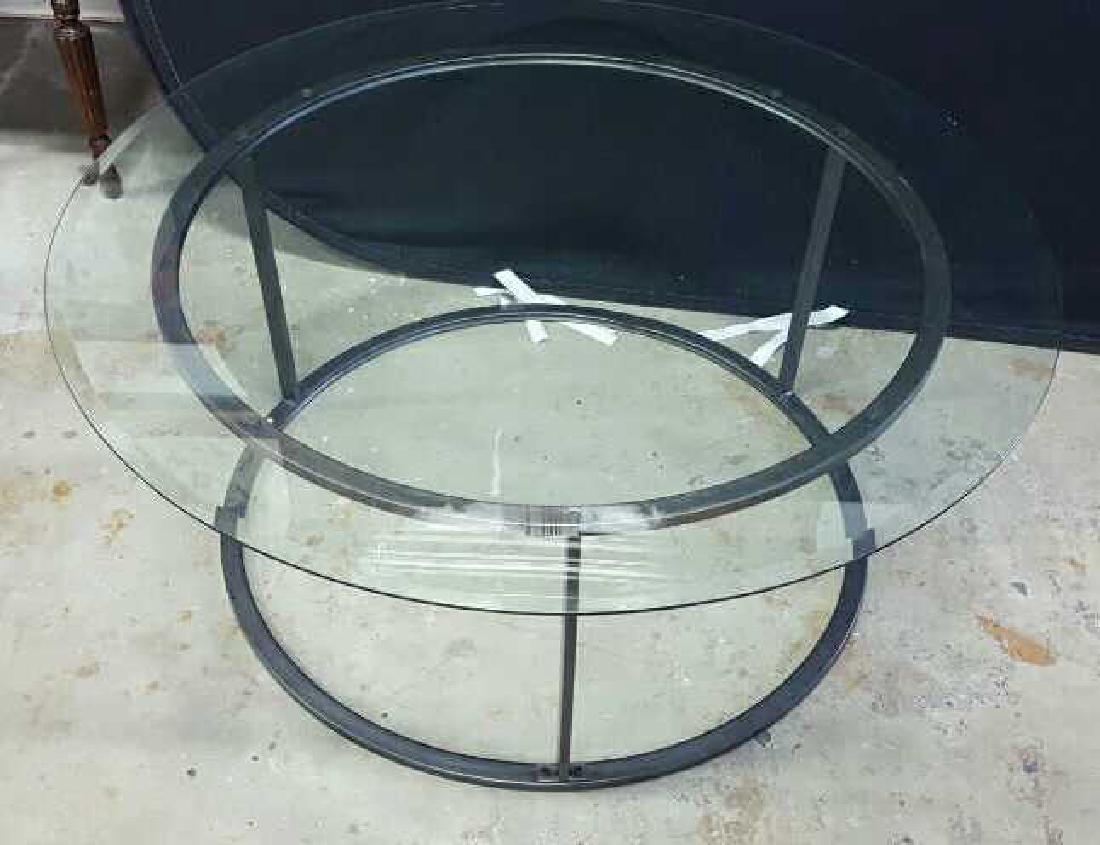 Glass Top Metal Coffee Table (1 of 8)