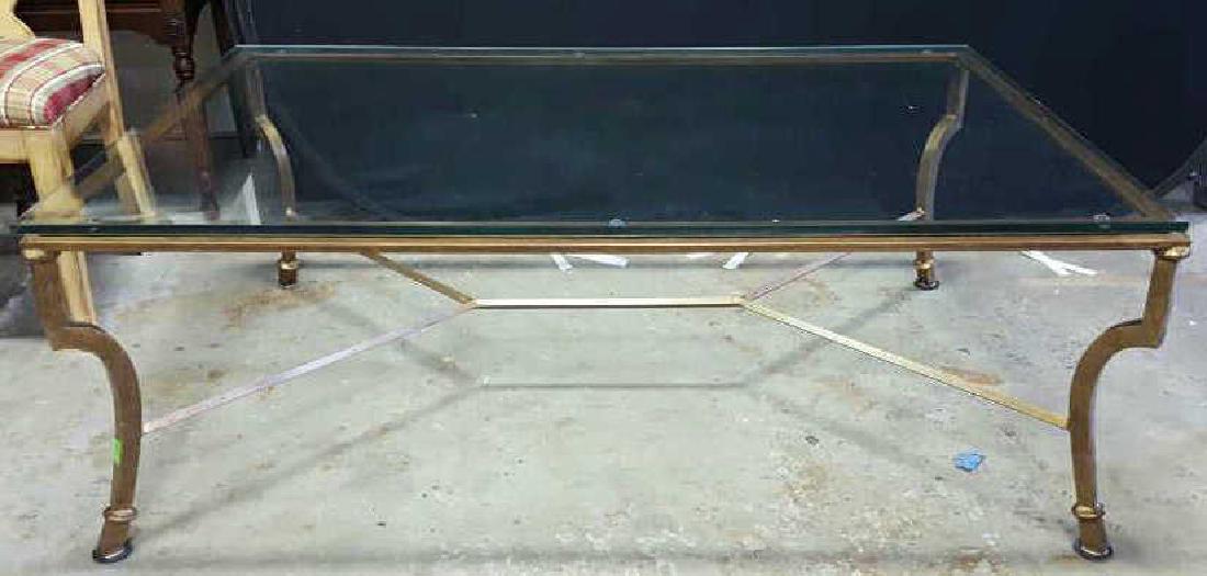 Gilded Iron Glass Topped Coffee Table (1 of 7)