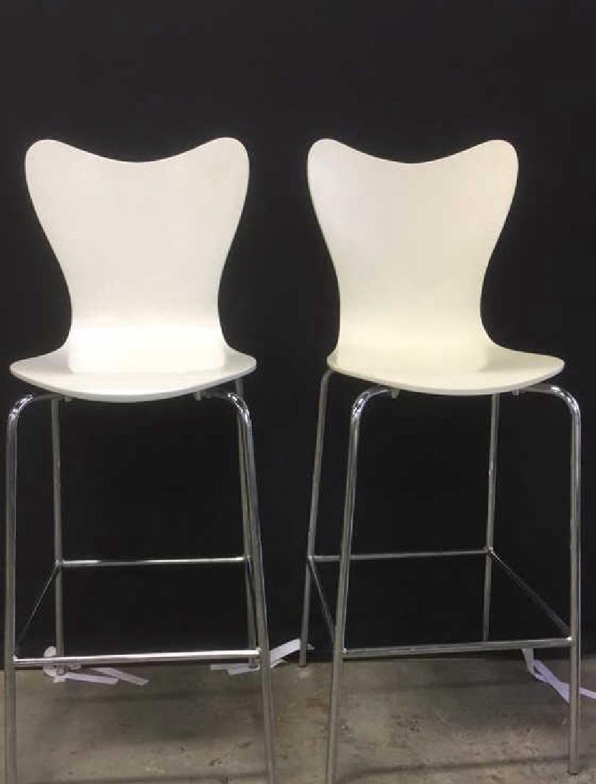 Pair West Elm Wood Chrome Chairs (1 of 7)