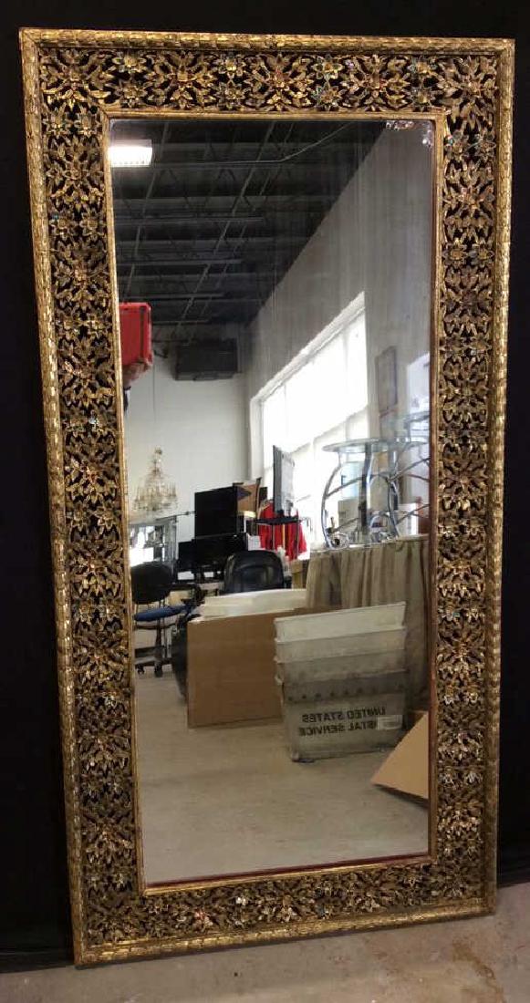 Hand Carved Gilded BeJeweled Mirror Hand carved wood (1 of 10)