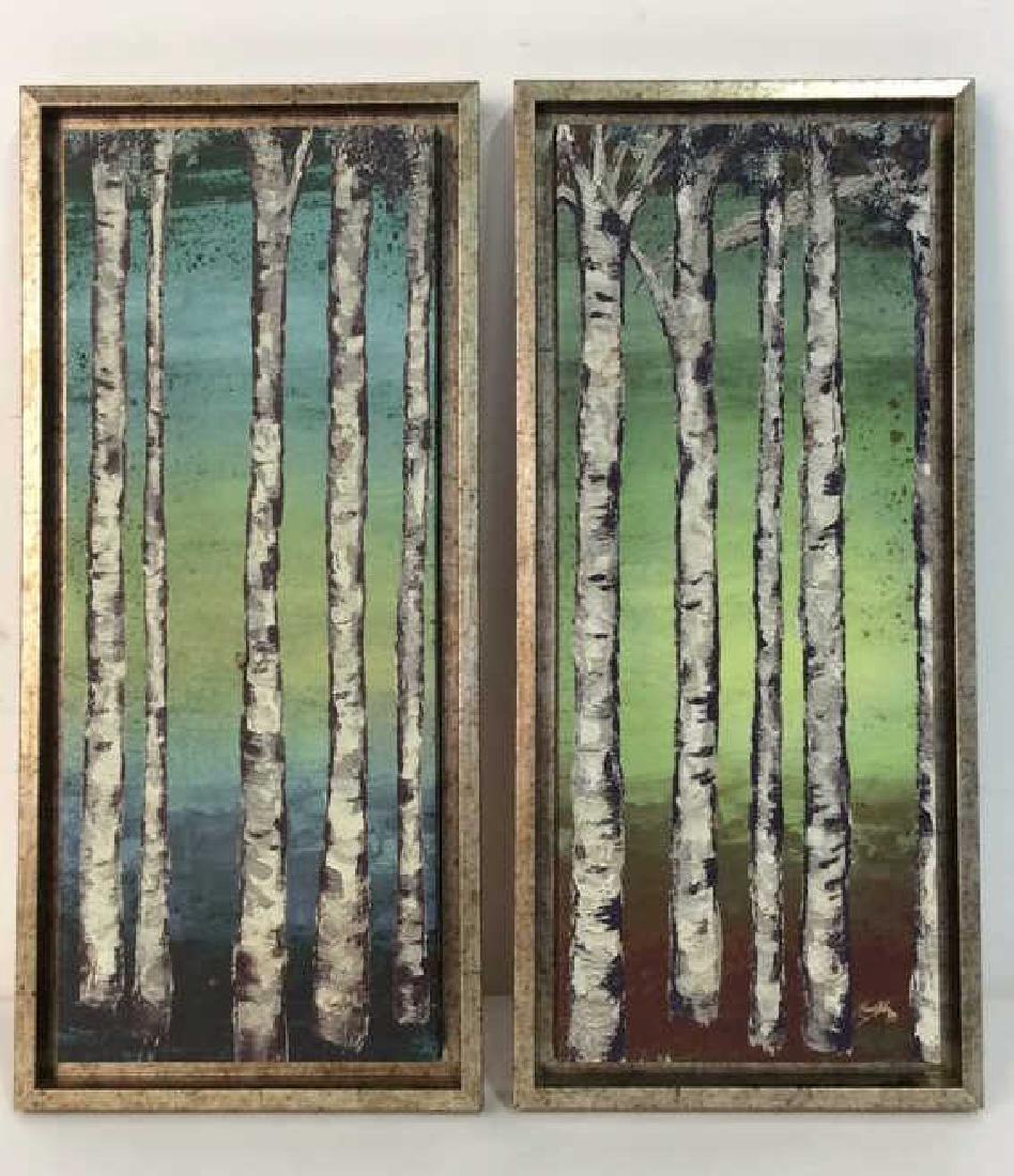 Pair Birch Tree Framed Canvases Artwork print of Birch (1 of 7)