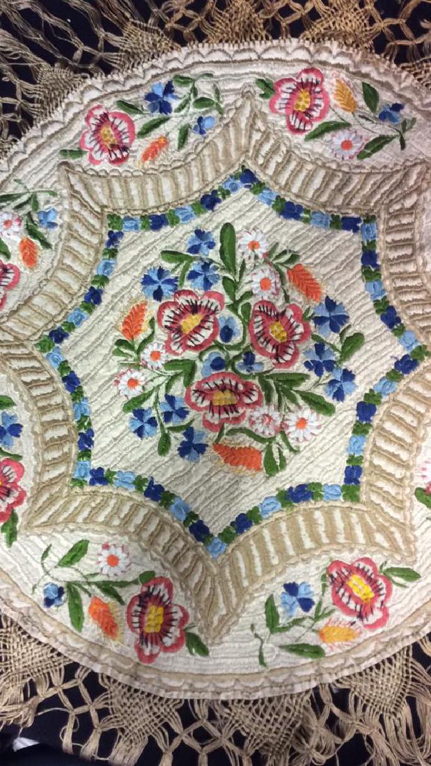 Vintage Embroidered Fringed Table Cover Hand (1 of 10)