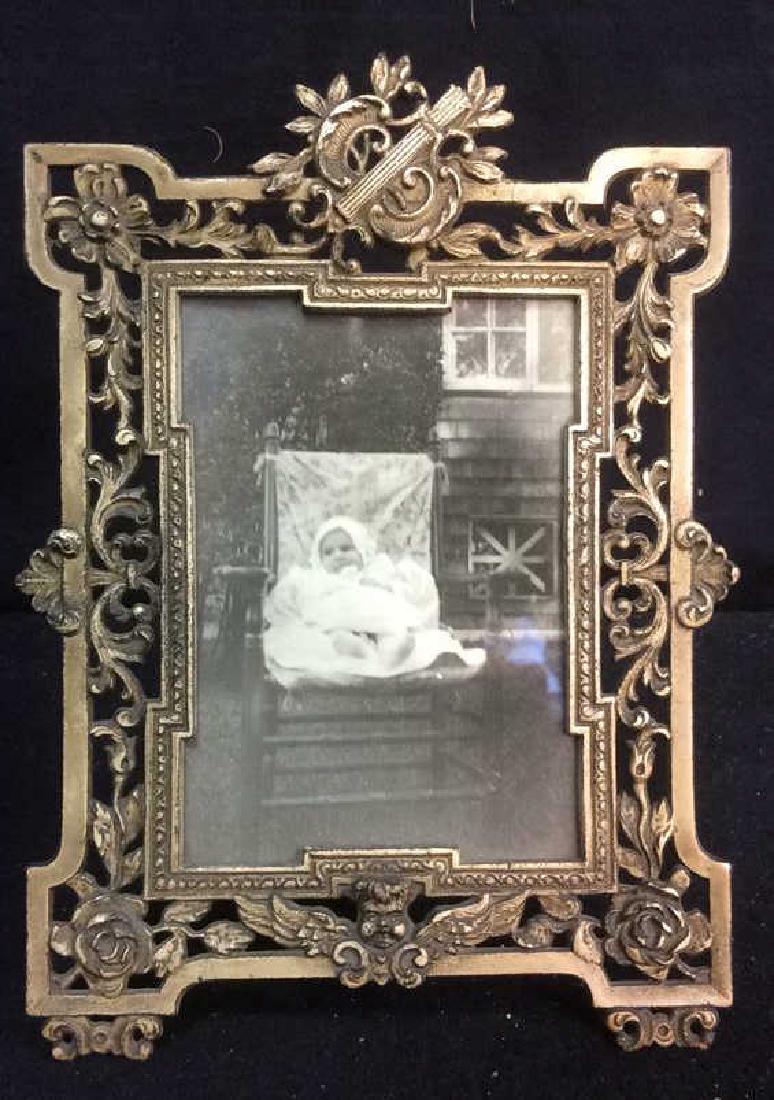 Antique Gilded Cherub Picture Frame Antique Gilded (1 of 10)