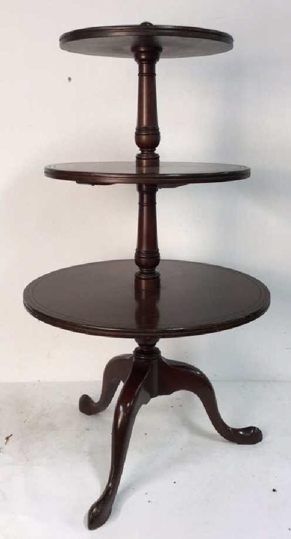 Vintage 3 Tiered Mahogany Pedestal Table (1 of 9)