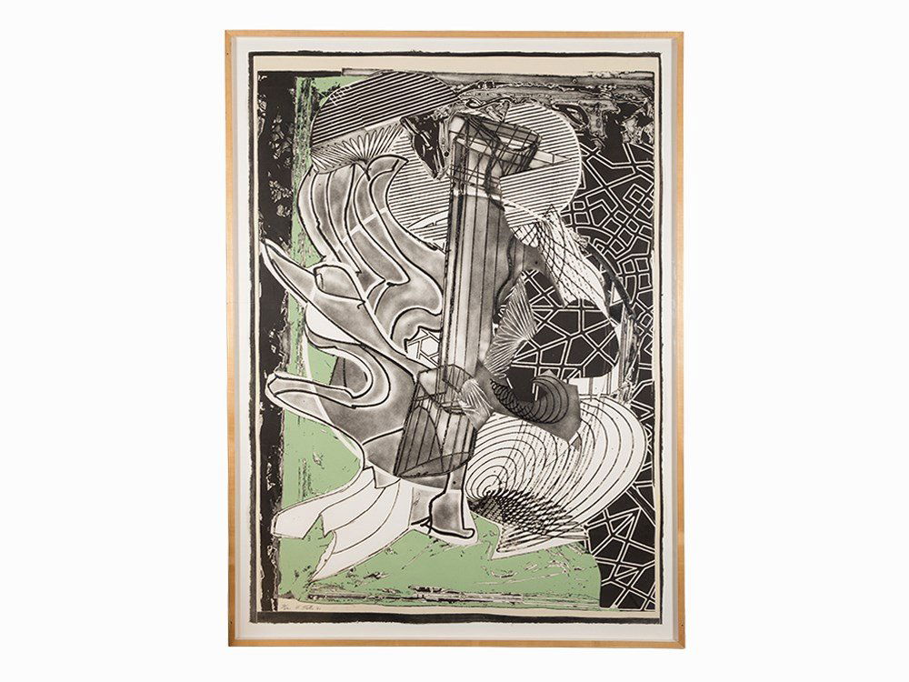 Frank Stella, The Fossil Whale, etching, 1991: Frank Stella (AMERICAN, 1936) The Fossil Whale Etching and aquatint with carborundum and relief printing on TGL handmade 1991 Signed and dated in pencil, lower left Numbered 12/22 in pencil, lower lef