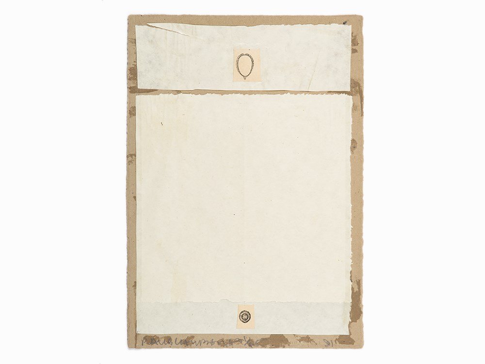 Robert Rauschenberg, Shirtboard, screenprint with: Robert Rauschenberg (AMERICAN, 1925-2008) Shirtboard Screenprint with collage on handmade paper 1991 Signed and dated in pencil, lower margin Numbered 31/65 in pencil, lower margin Dimensions: 15 1/4